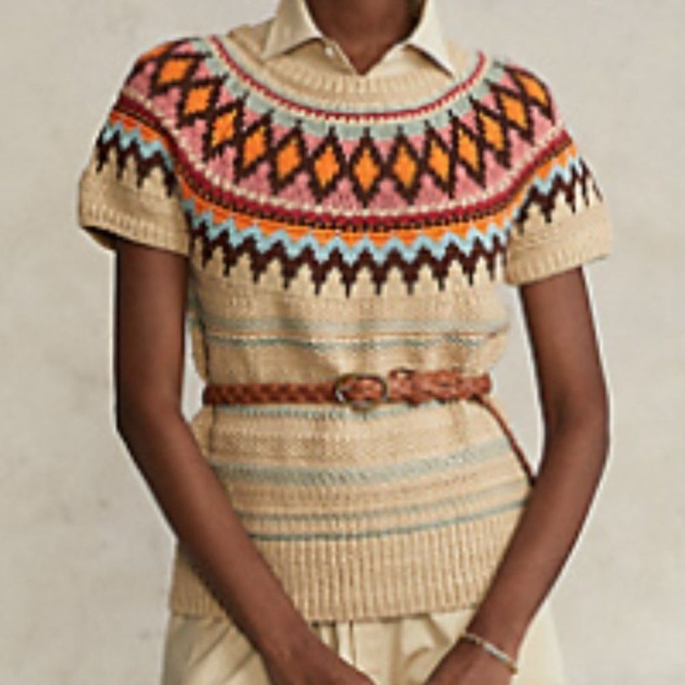 Polo Ralph Lauren cotton/linen knit top, L